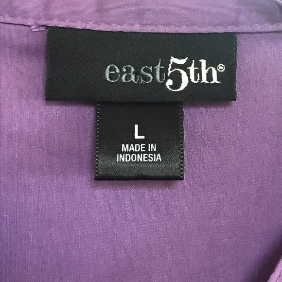 East 5th PURPLE LONG SLEEVE TUNIC W/ PLEATS - Picture 4 of 6